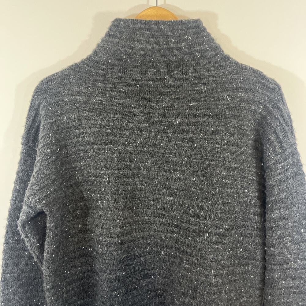 Madewell Belmont Donegal Mock Neck Sweater Medium Gray Classic Layering - Picture 5 of 10